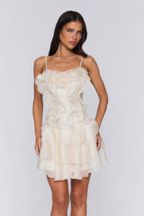 Softly Poised Mini Dress Cream