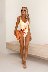 Vibrant Splash Swimsuit Lemon Flower Pop