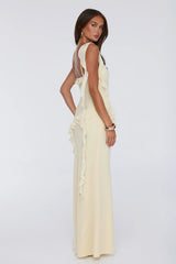 Fluttering Petals Maxi Dress Yellow