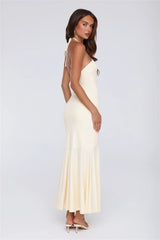 Daisy Flicker Halter Maxi Dress Yellow