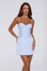 Noir Romance Mini Dress Blue