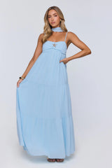 Flowing Sea Maxi Dress Blue