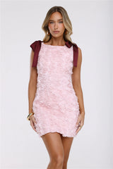Rosy Rosette Mini Dress Pink