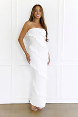 Stay Effortless Strapless Maxi Dress White