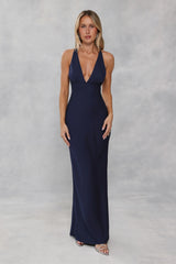 Midnight Luxe Satin Maxi Dress Ink
