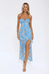 Feelings Like This Strapless Maxi Dress Blue