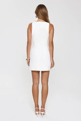 Pretty Professional Tailored Mini Dress White