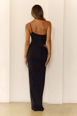 Sundrenched Soiree One Shoulder Maxi Dress Black