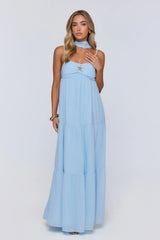 Flowing Sea Maxi Dress Blue