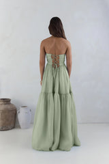 Unforgettable Style Strapless Maxi Dress Sage