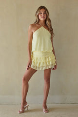 Maxine Chiffon Ruffle Mini Romper Dress
