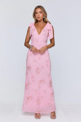 Soft Icon Energy Embellished Maxi Dress Pink