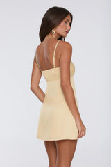 Made For Moments Satin Mini Dress Yellow