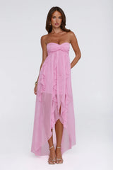 The Attention Rule Strapless Maxi Dress Pink