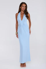 Love Drifted Halter Maxi Dress Blue