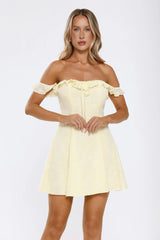 Icon Vibe Off Shoulder Mini Dress Yellow