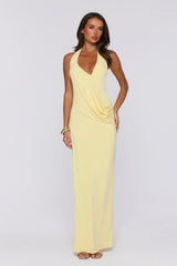 Sunny Aura Halter Maxi Dress Yellow