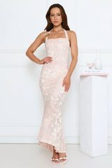 Soft Serenade Halter Maxi Dress Pink