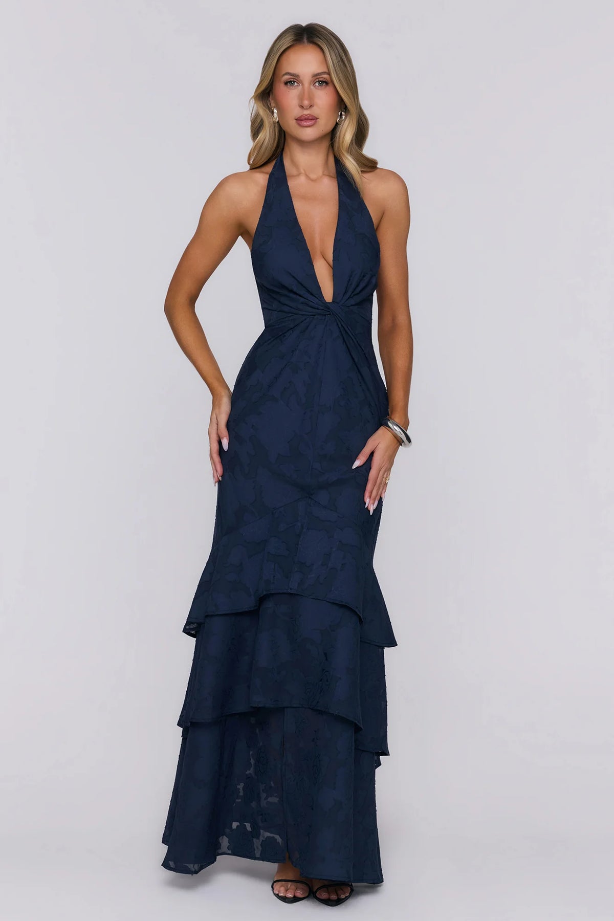 Take The Chance Halter Maxi Dress Navy