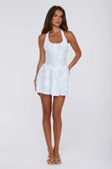 Bubbly Babe Halter Mini Dress Off White