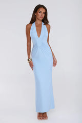 Love Drifted Halter Maxi Dress Blue