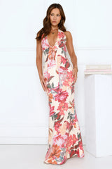 Rustic Radiance Sequin Halter Maxi Dress Floral
