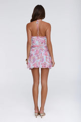 Fleur Mystique Halter Mini Dress Floral
