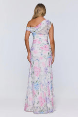 Soft Launch Energy Mesh Off Shoulder Maxi Dress Floral