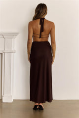 Eyes Locked Mesh Maxi Dress Brown