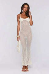 Brings The Heat Knit Maxi Dress Cream