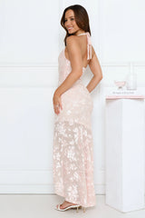 Soft Serenade Halter Maxi Dress Pink