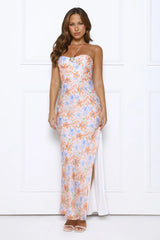 Exotic Hour Halter Maxi Dress Orange