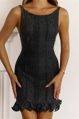 Effortless Bloom Lace Mini Dress Black