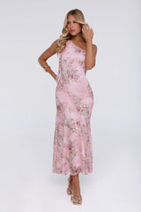 Pretty Whispers One Shoulder Maxi Dress Pink