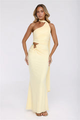 Pretty Whisper Halter Mesh Maxi Dress Yellow