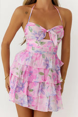 Happy Girl Energy Halter Mini Dress Pink
