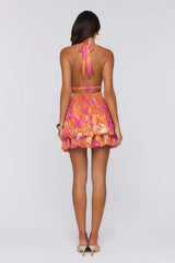 Sunkissed Seduction Halter Mini Dress Orange