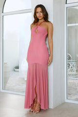 On The Radar Halter Maxi Dress Rose