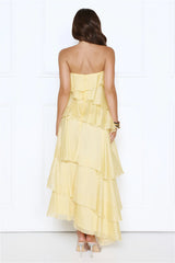 Private Affair Strapless Maxi Dress Yellow