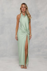 Like A Trendsetter Halter Maxi Dress Sage