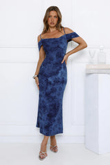 Mireille Off Shoulder Maxi Dress Blue