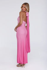 Chic Fix Halter Maxi Dress Pink