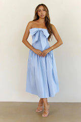 Poolside Whispers Halter Midi Dress Blue