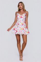 Kiss The Florals Mini Dress Pink