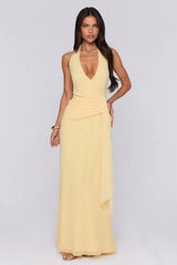 Wildflower Muse Halter Maxi Dress Yellow