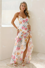 Pretty Mantra Halter Maxi Dress Floral