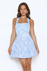 Command The Room Mini Dress Blue
