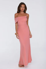 Yours In Summer Mesh Maxi Dress Peach