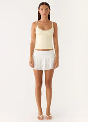 Overdue Low Rise Mini Skort - White