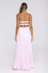 Starlit Kiss Satin Maxi Dress Blush